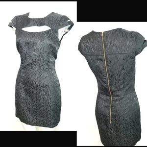 Keepsake Wild Hearts dress black textured leopard